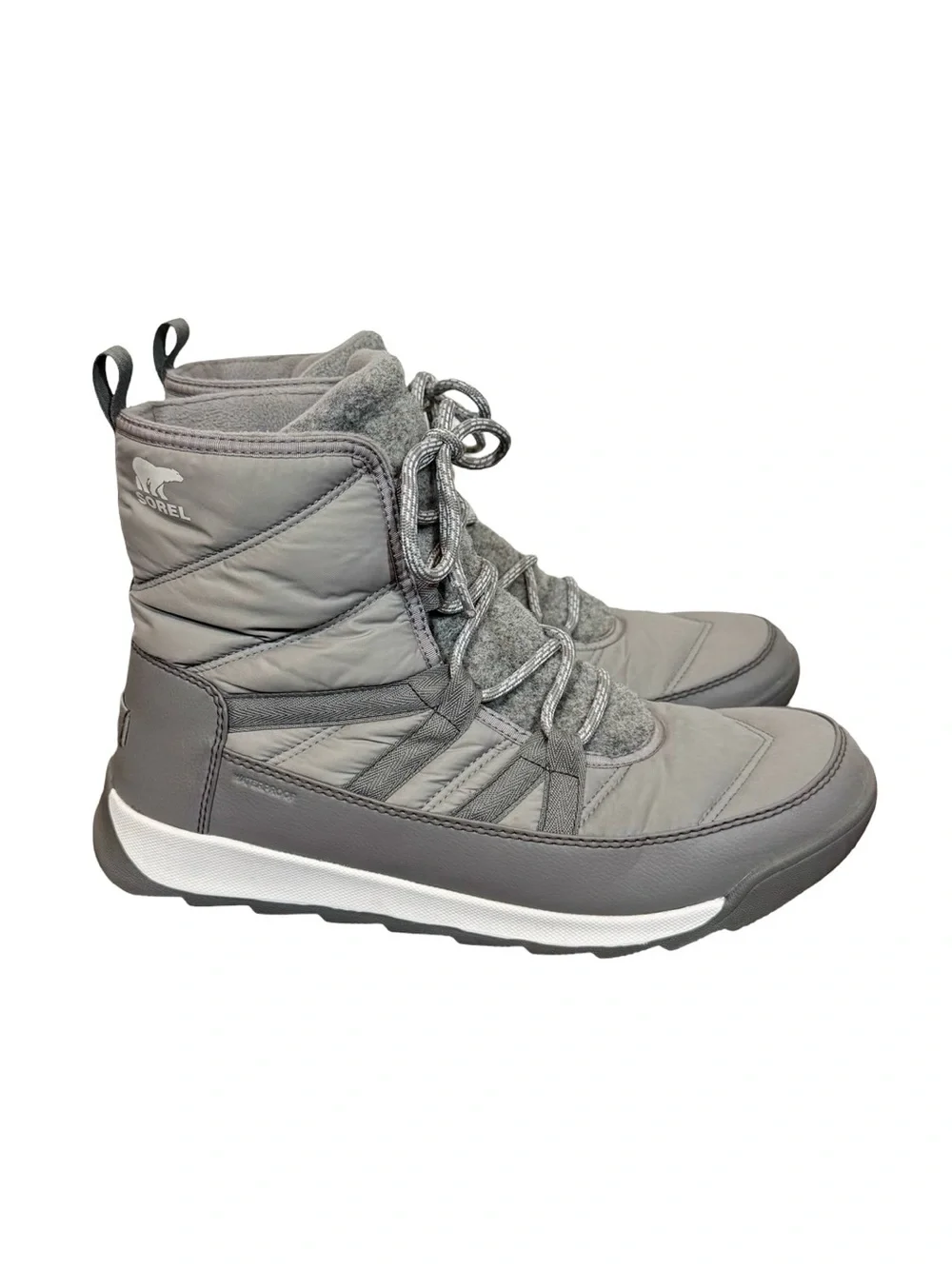 Sorel Whitney II Plus Lace Insulated Waterproof Snow Boots in Chrome Grey